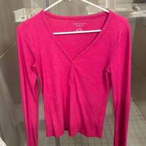 American Eagle Pink Henley